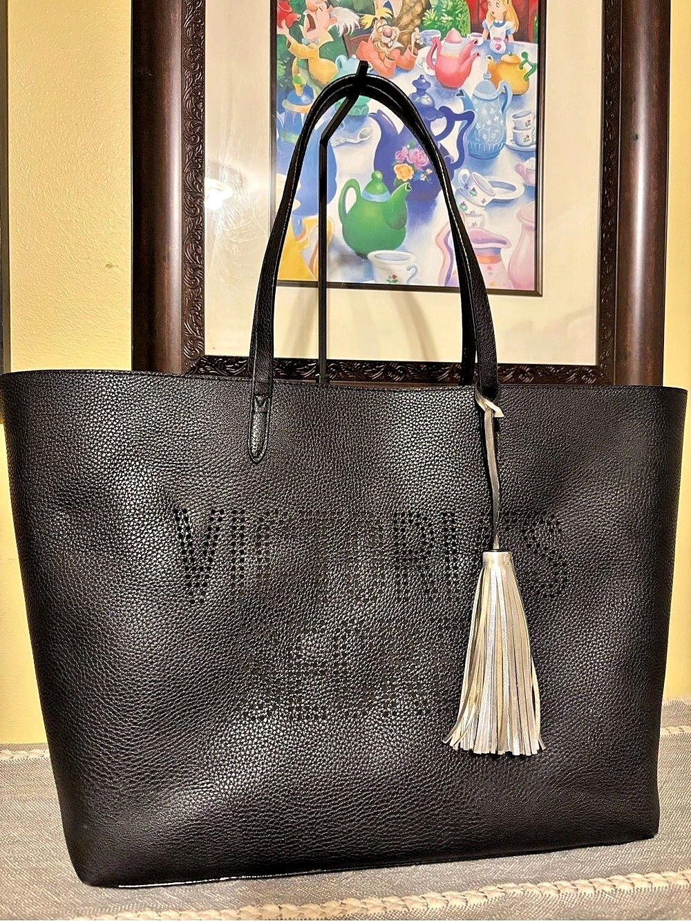 Victoria’s Secret Women's Black Leather-Look Tote